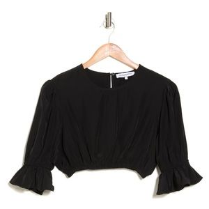 NWT - WeWoreWhat Billie Sleeve Satin Top